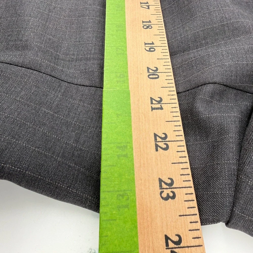Ralph Lauren Suit Mens 43L Charcoal Gray Pinstripe 100% Wool Pants 46x30
